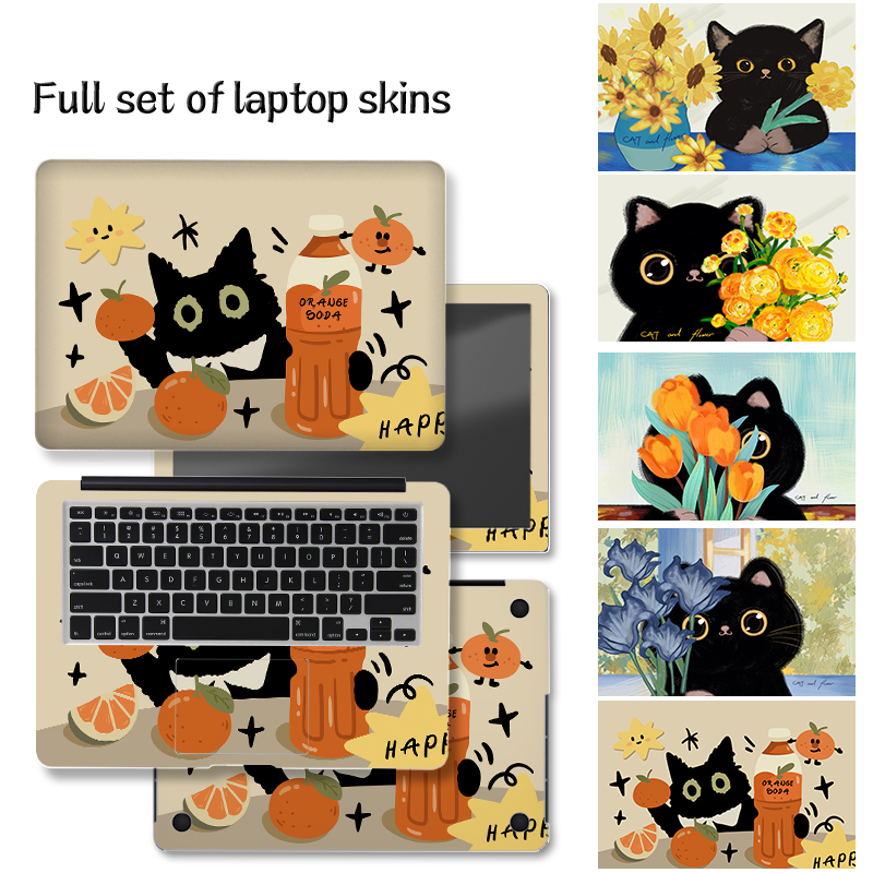 Laptop Accessories Macbook - Universal Cat flowers Cover Laptop Stickers