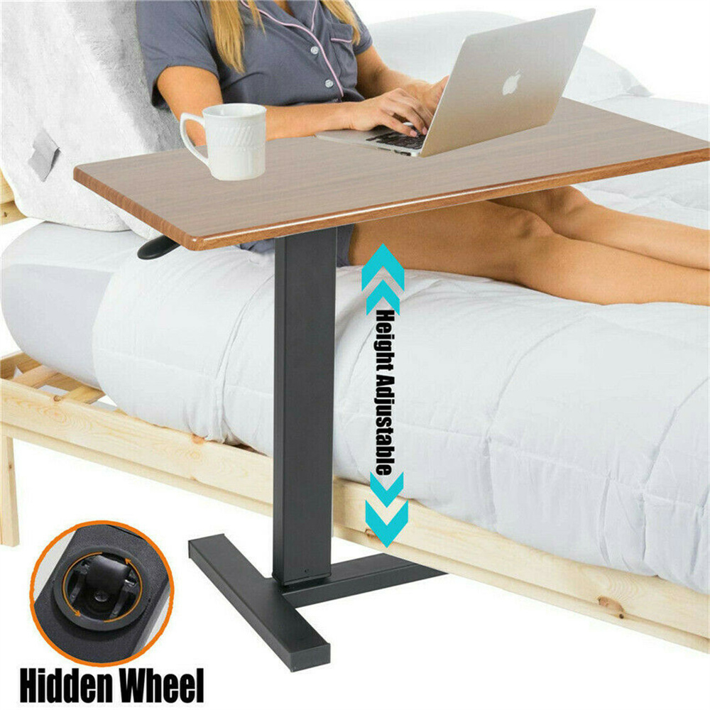 Laptop Ergonomic Accessories - Large Rolling Overbed Laptop Desk Height