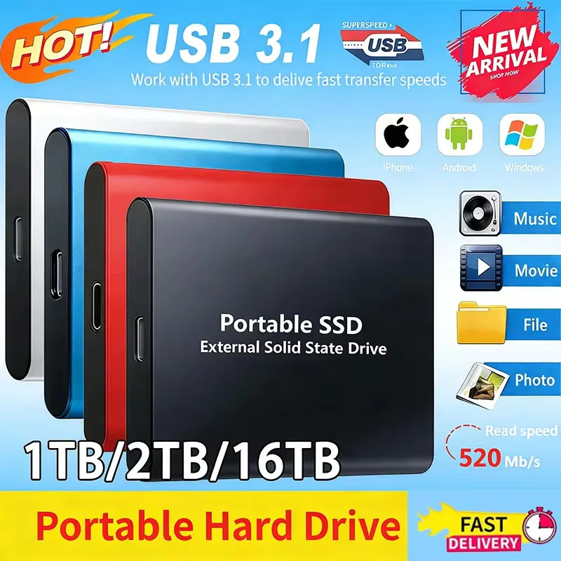 Laptop External Accessories - New Portable External SSD High Speed