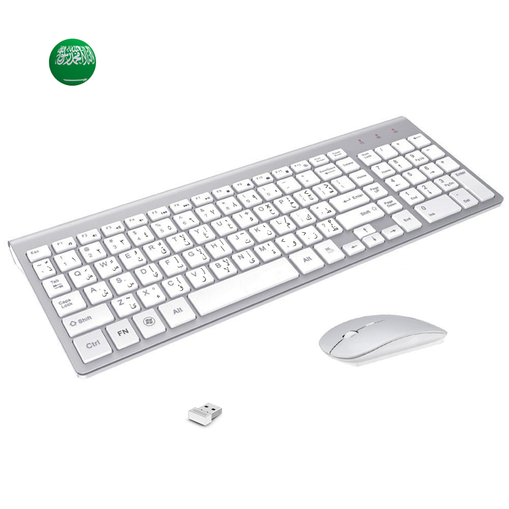 Laptop External Accessories - Arabic Enghish Character Slim Wireless Keyboard
