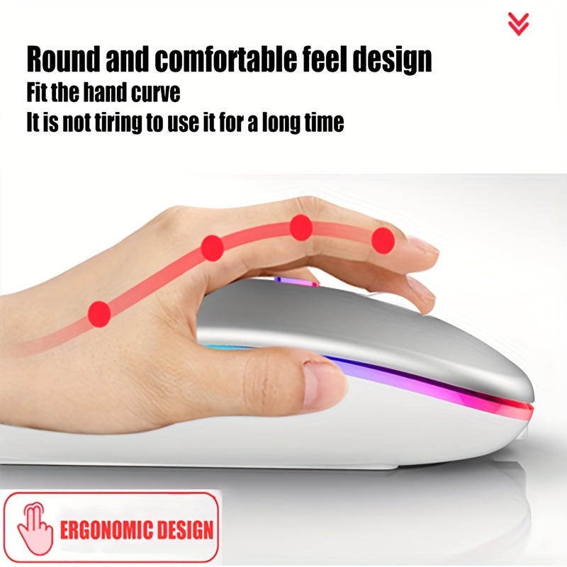 Wireless Mouse RGB Rechargeabl - Laptop External Accessories 评论和价格