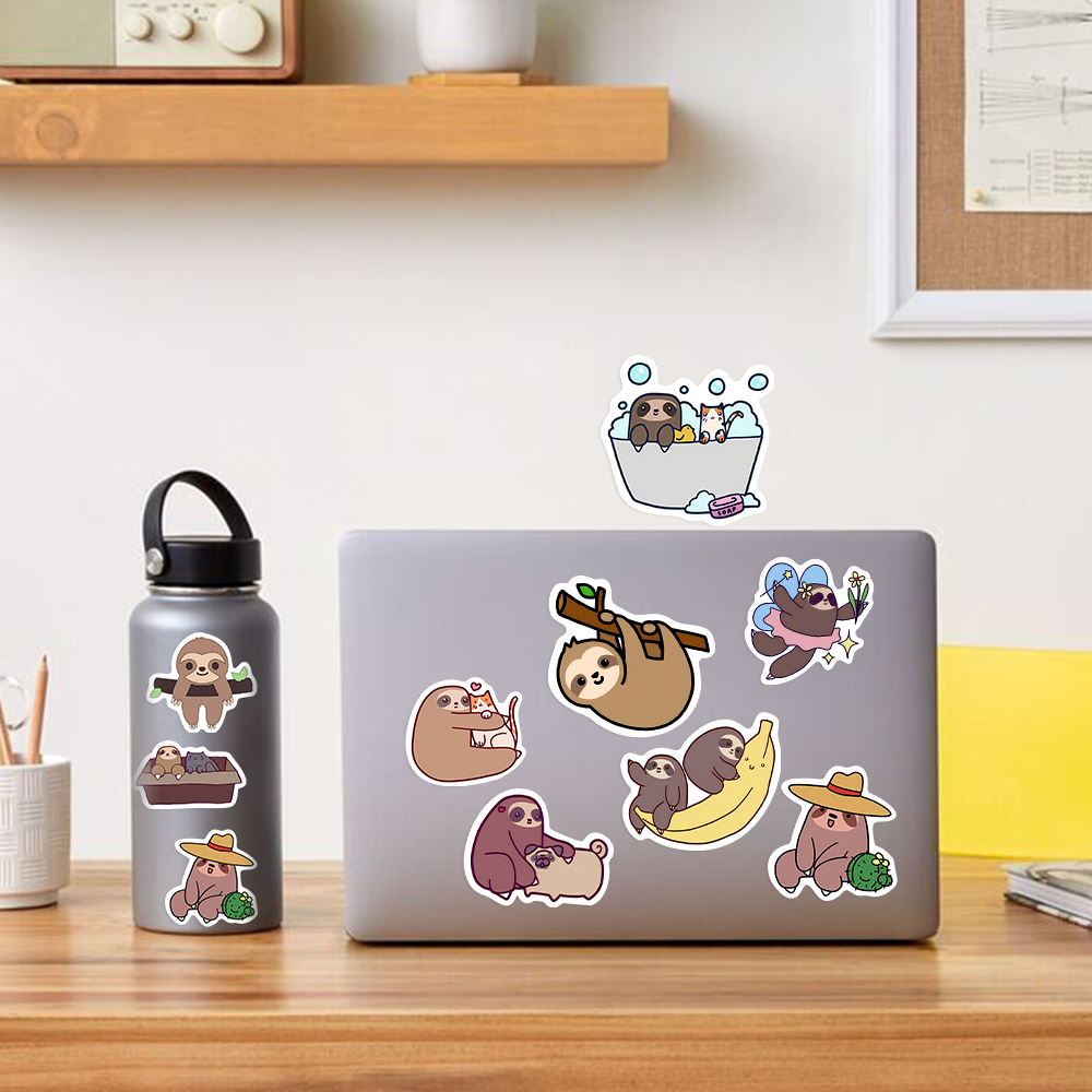 10/25/50PCS Cute Sloth Animal  - Laptop Accessories Girly 评论和价格