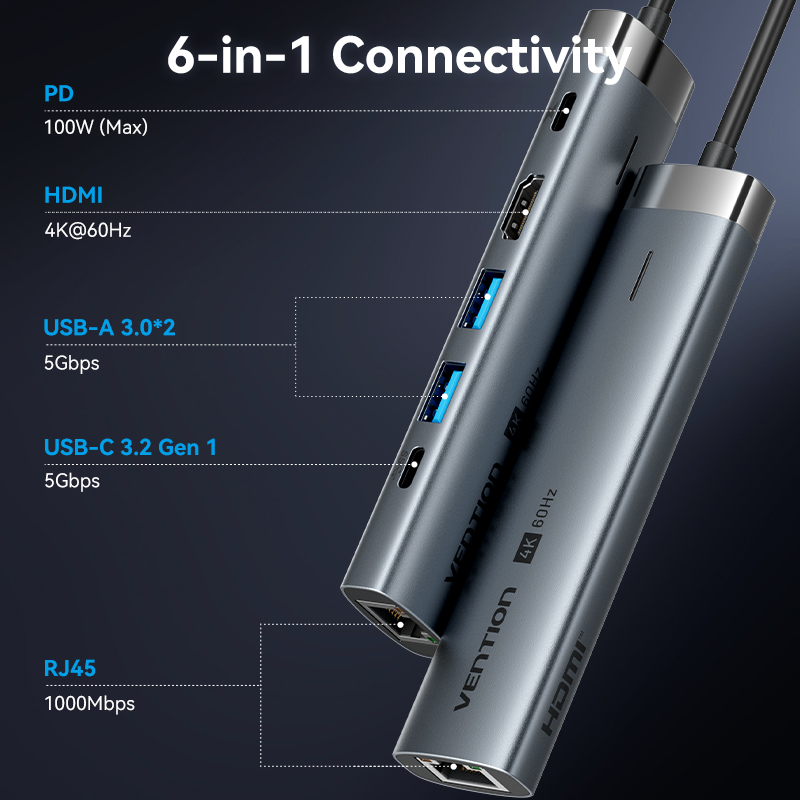 Vention USB C HUB Type C to HD - Apple Accessories Laptop 评论和价格